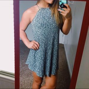 high neck knit dress